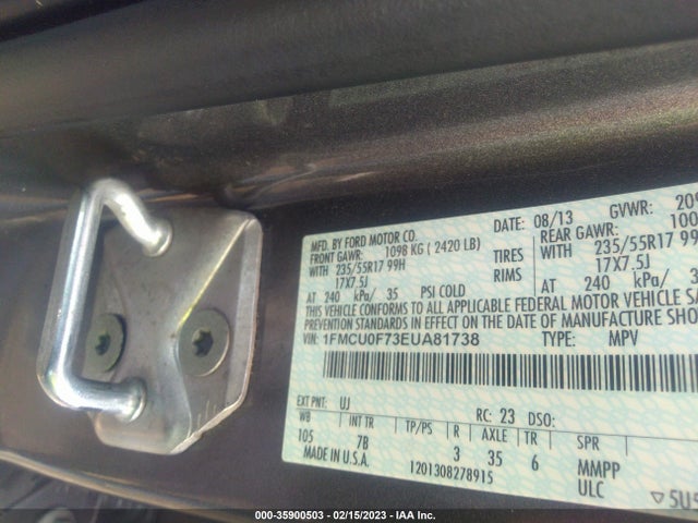 2014 FORD ESCAPE S VIN: 1FMCU0F73EUA81738