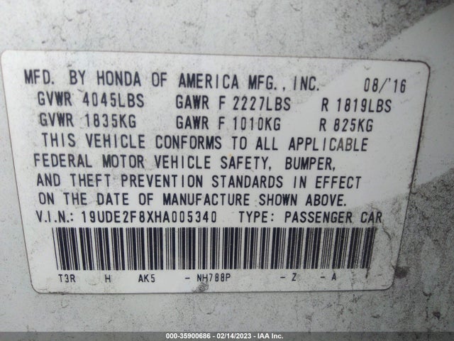 2017 Acura ILX, VIN: 19UDE2F8XHA005340