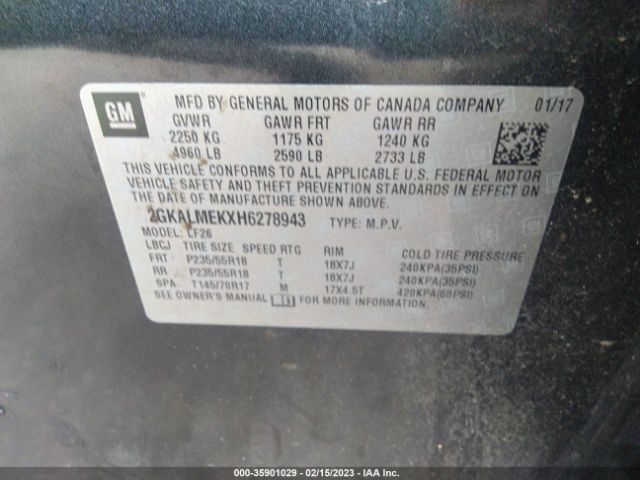 2GKALMEKXH6278943 GMC Terrain Sle
