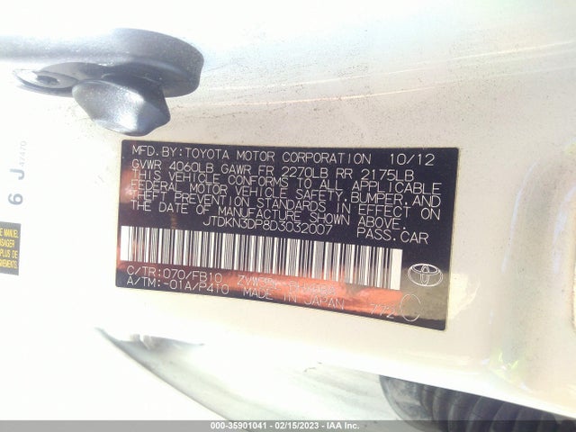 2013 TOYOTA PRIUS PLUG-IN VIN: JTDKN3DP8D3032007