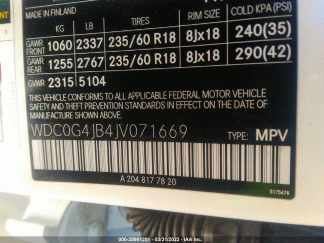 WDC0G4JB4JV071669 Mercedes-Benz Glc Glc 300