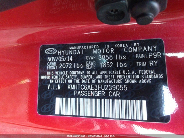 Hyundai Veloster Turbo 2015 KMHTC6AE3FU239055 Image 9