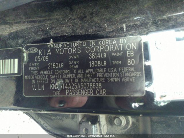 KNAFT4A25A5078638 KIA FORTE LX
