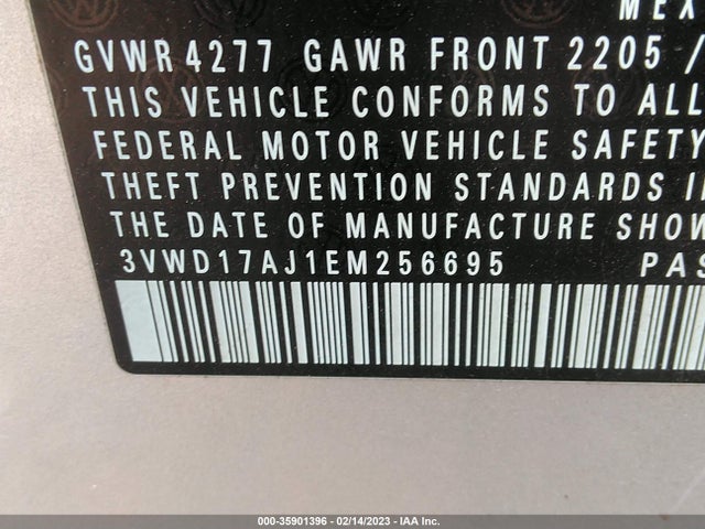 3VWD17AJ1EM256695 Volkswagen Jetta Sedan Se