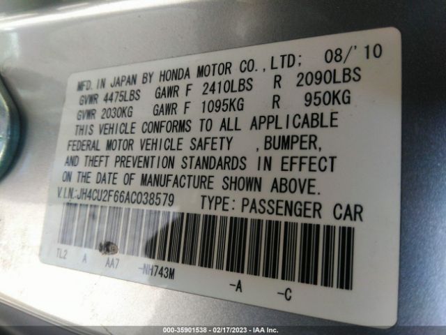 JH4CU2F66AC038579 Acura TSX