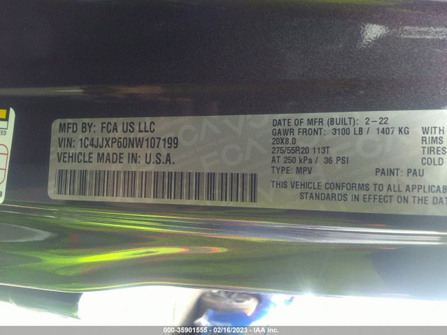 1C4JJXP60NW107199 Jeep Wrangler 4xe Unlimited Sahara