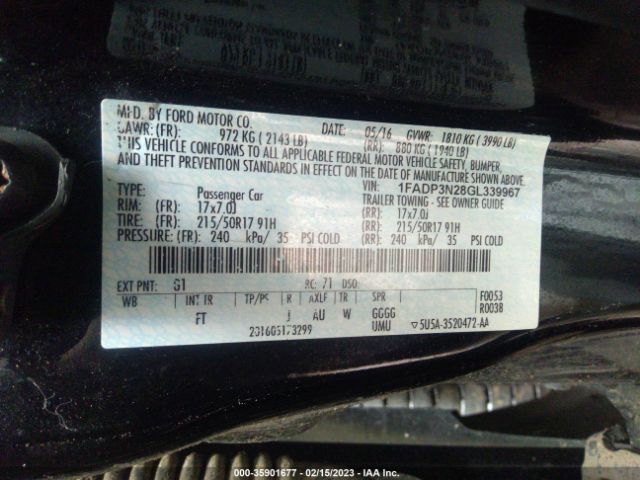 1FADP3N28GL339967 Ford Focus Titanium