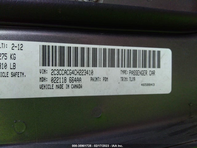 2012 CHRYSLER 300 LIMITED VIN: 2C3CCACG4CH223410