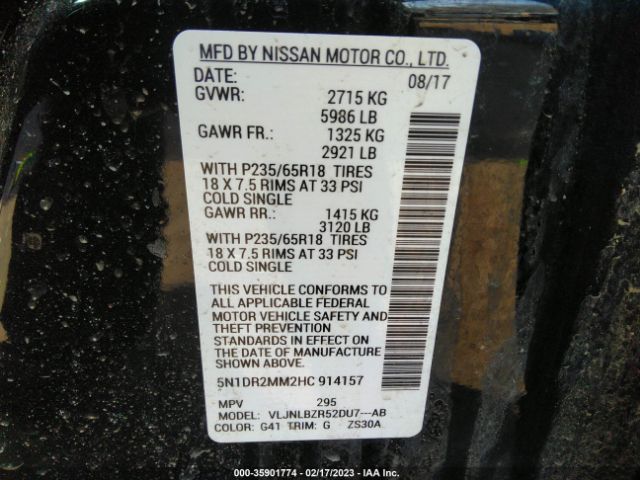 5N1DR2MM2HC914157 Nissan Pathfinder S