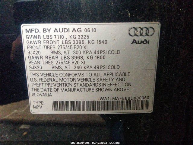 Audi Q7 3.0l Tdi Premium Plus 2011 WA1LMAFE6BD000360 Image 9