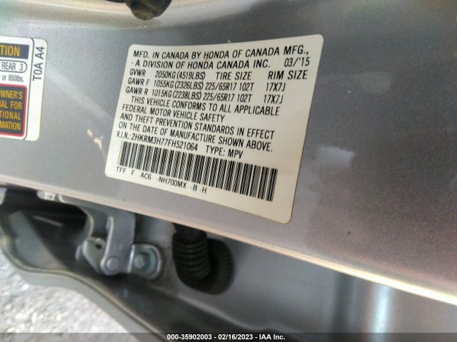2015 Honda CR-V, VIN: 2HKRM3H77FH521064