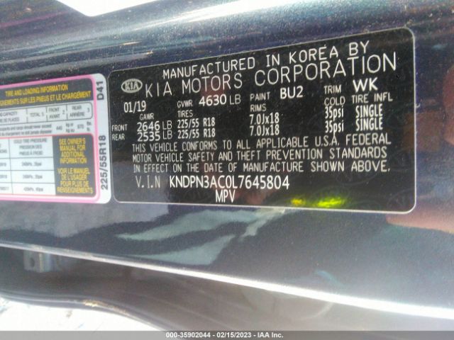 KNDPN3AC0L7645804 KIA Sportage Ex