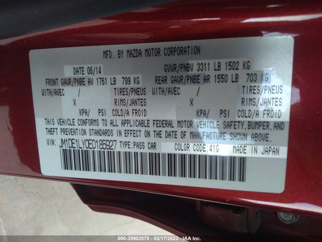 2014 Mazda 2, VIN: JM1DE1LY0E0185927