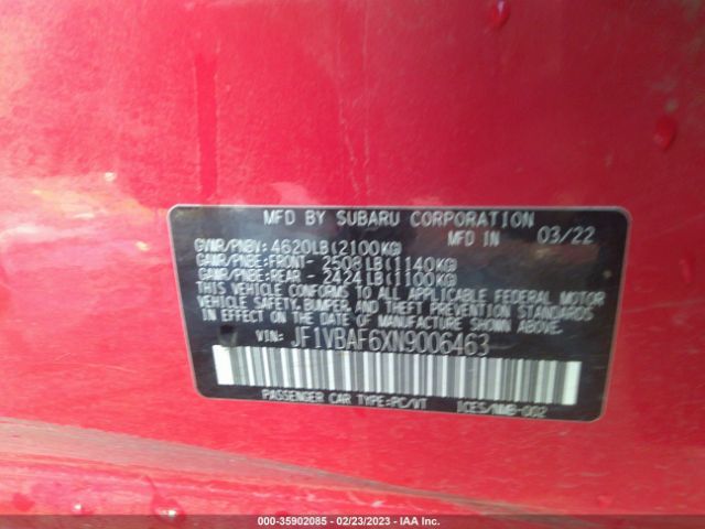 JF1VBAF6XN9006463 Subaru Wrx Premium