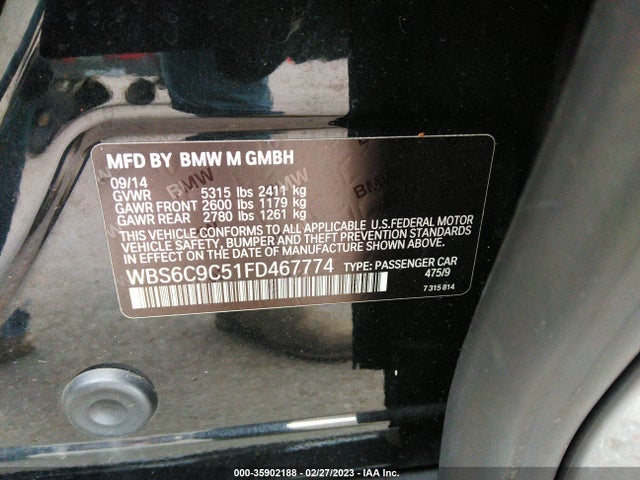 2015 BMW M6, VIN: WBS6C9C51FD467774