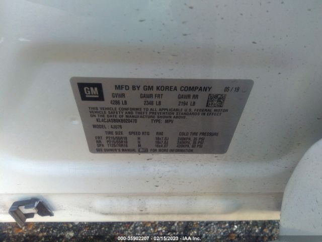 KL4CJASB0KB920470 Buick Encore Preferred