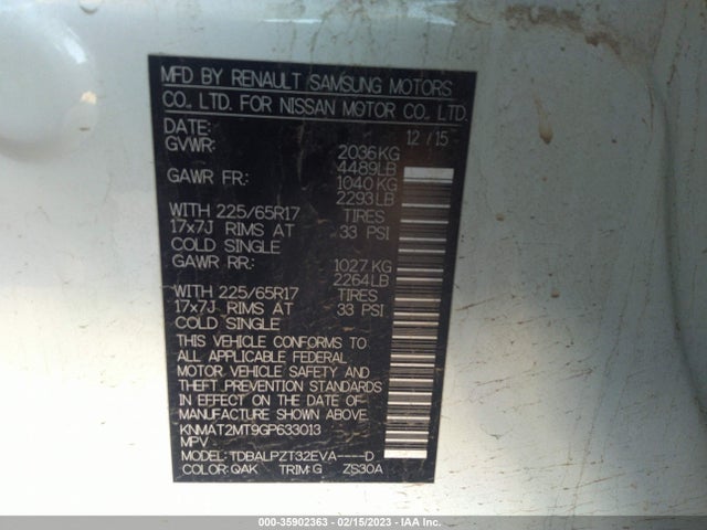 Nissan ROGUE S 2016 KNMAT2MT9GP633013 Image 10
