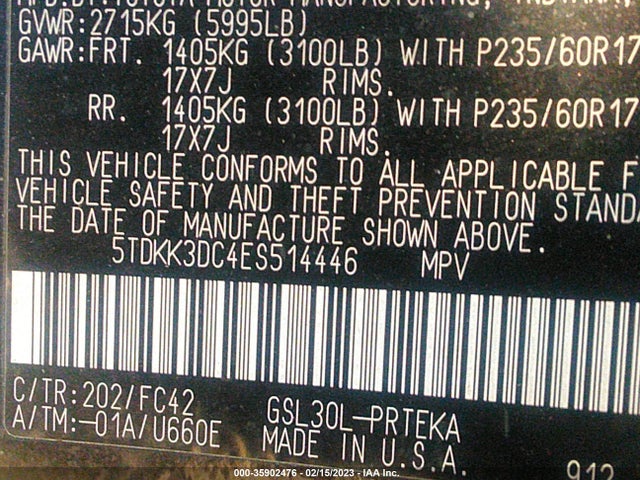 Toyota SIENNA LE 2014 5TDKK3DC4ES514446 Image 11