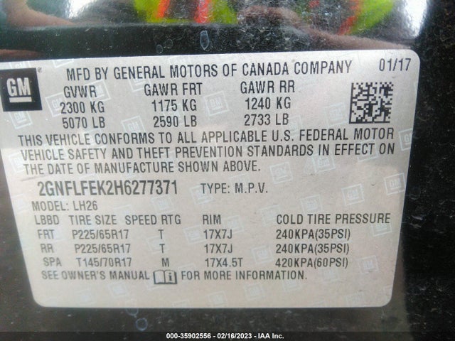 Chevrolet EQUINOX LT 2017 2GNFLFEK2H6277371 Image 9