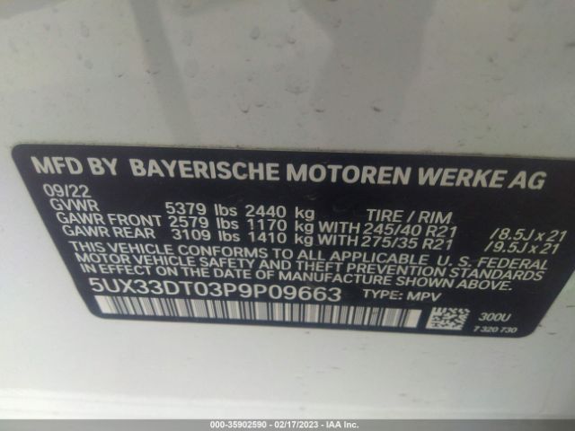 5UX33DT03P9P09663 BMW X4 Xdrive30i