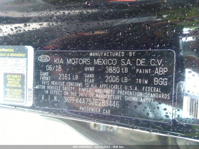 3KPFK4A75JE283446 KIA FORTE LX
