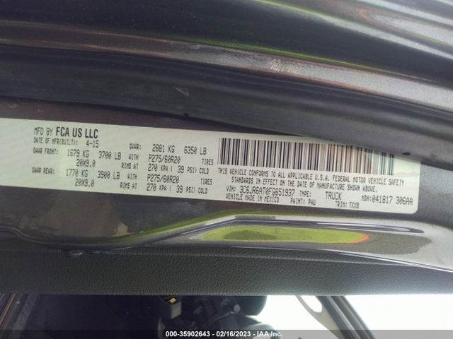 3C6JR6AT0FG651937 RAM 1500 Express