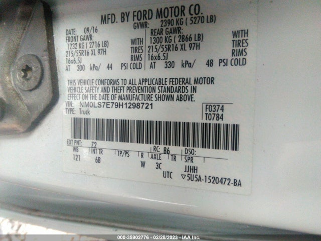 2017 Ford Transit Connect, VIN: NM0LS7E79H1298721