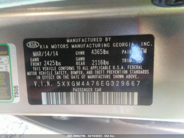 KIA Optima Lx 2014 5XXGM4A76EG329667 Image 9