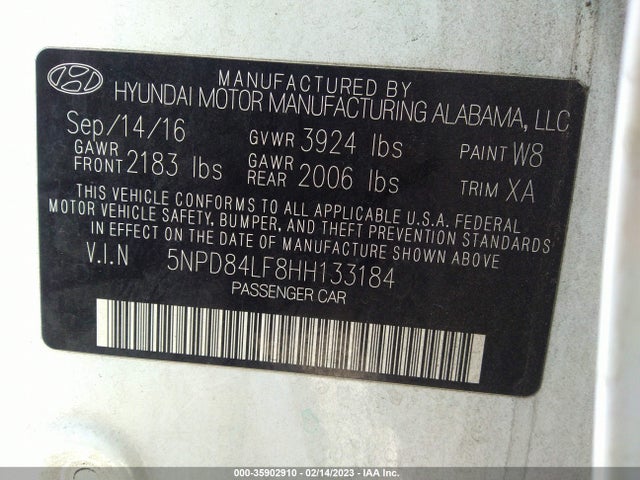 Hyundai Elantra Value Edition 2017 5NPD84LF8HH133184 Image 10