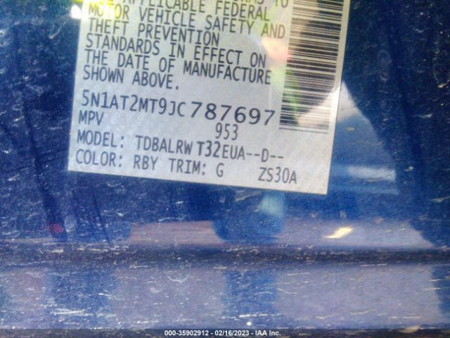 5N1AT2MT9JC787697 Nissan Rogue Sl