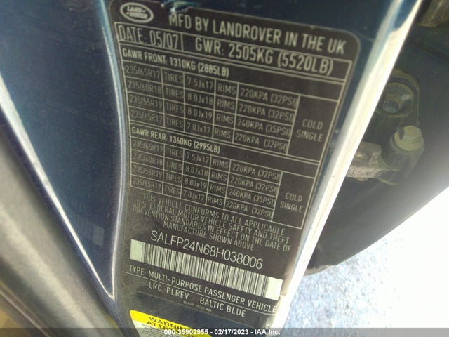 Land Rover Lr2 Se 2008 SALFP24N68H038006 Image 10