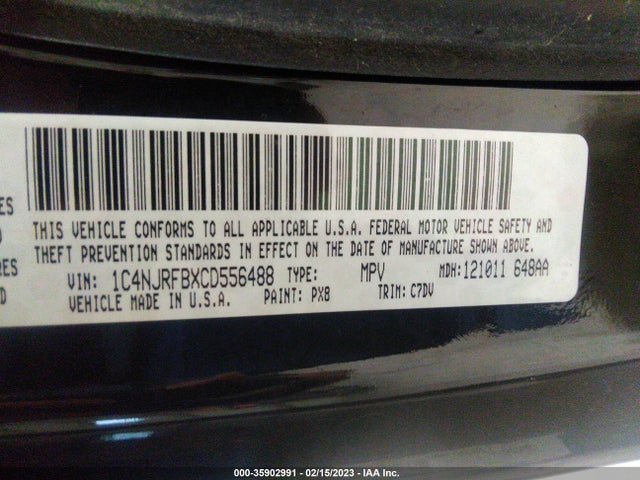 1C4NJRFBXCD556488 Jeep Patriot Latitude