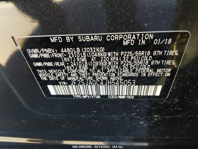 Subaru Forester Premium Black Edition 2018 JF2SJAGC4JH545053 Image 9