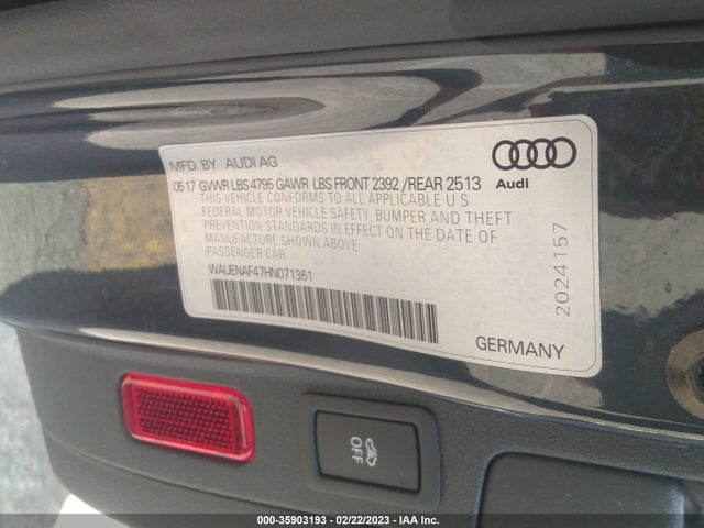 WAUENAF47HN071361 Audi A4 Premium Plus