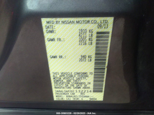 Nissan Altima 2.5 S 2014 1N4AL3AP2EC132214 Image 10
