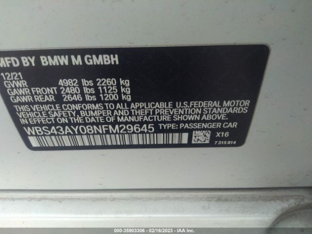 WBS43AY08NFM29645 BMW M3 Competition Xdrive