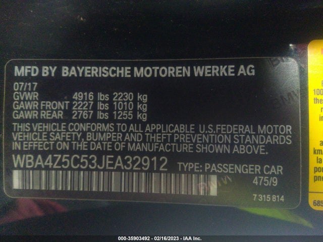 2018 BMW 4 Series, VIN: WBA4Z5C53JEA32912