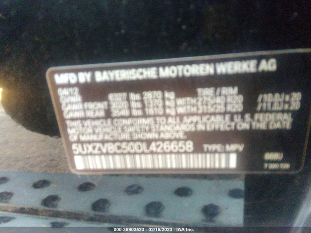 BMW X5 Xdrive50i 2013 5UXZV8C50DL426658 Image 10