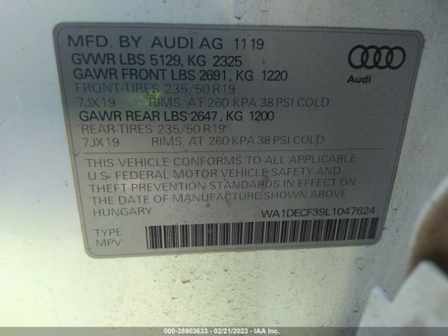 Audi Q3 S Line Premium 2020 WA1DECF39L1047624 Image 9