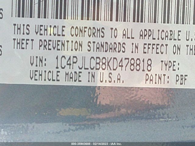 1C4PJLCB8KD478818 Jeep Cherokee Latitude