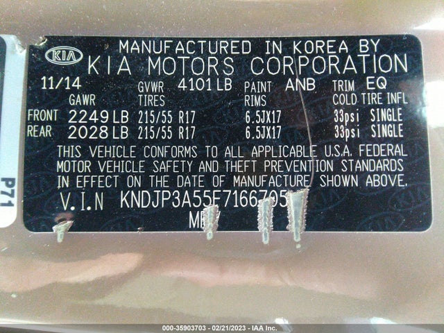 2015 Kia Soul, VIN: KNDJP3A55F7166705