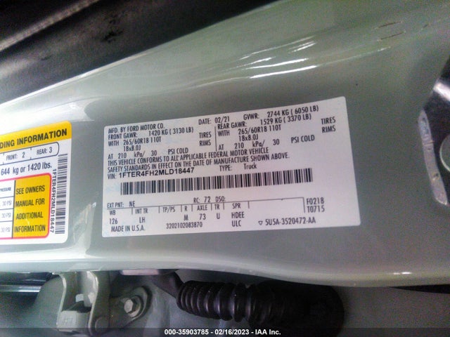 1FTER4FH2MLD18447 Ford Ranger Xl/xlt/lariat