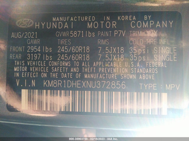 Hyundai Palisade Se 2022 KM8R1DHEXNU372856 Image 11