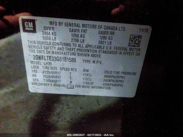 2GKFLTE33G6181588 GMC Terrain Sle