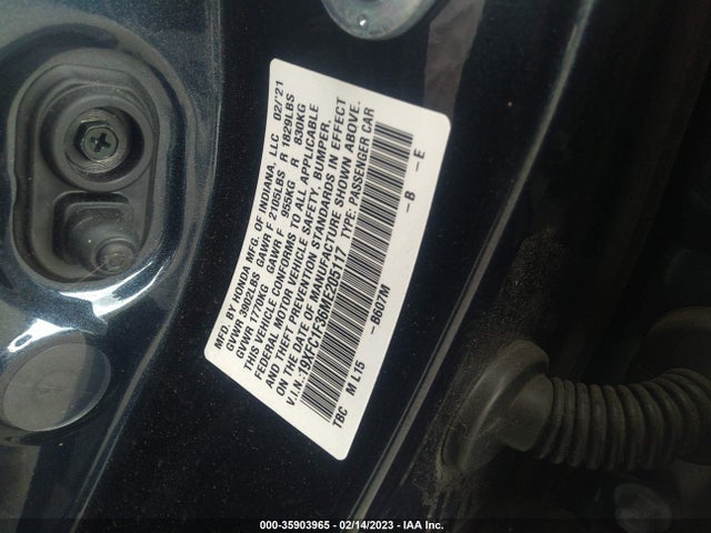 Honda Civic Sedan Ex 2021 19XFC1F36ME205117 Image 10