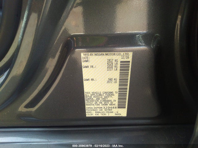 Nissan Altima 2.5 Sr 2017 1N4AL3AP4HN329488 Image 9