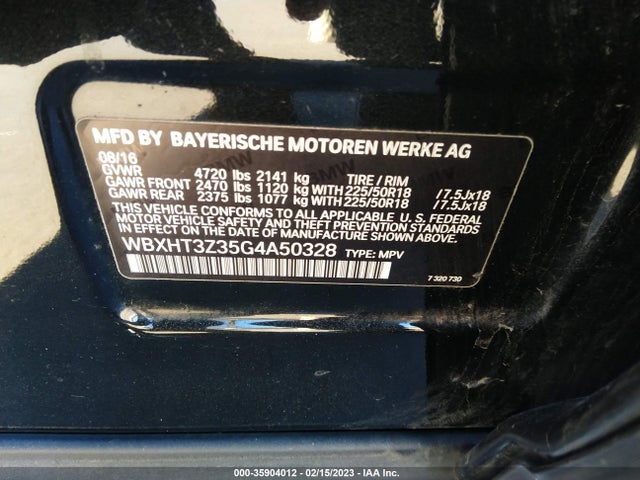 2016 BMW X1, VIN: WBXHT3Z35G4A50328