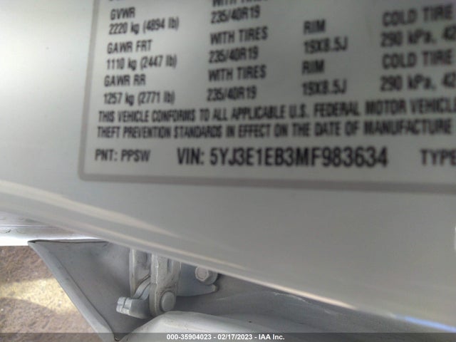 Tesla Model 3 Long Range 2021 5YJ3E1EB3MF983634 Image 10