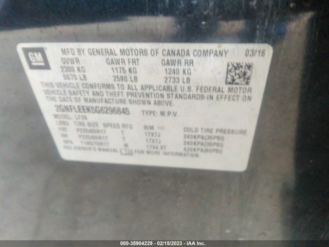 Chevrolet EQUINOX LS 2016 2GNFLEEK5G6296845 Image 10