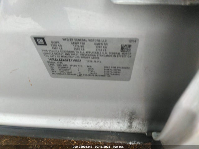 Chevrolet EQUINOX LS 2015 1GNALAEK5FZ119881 Image 9
